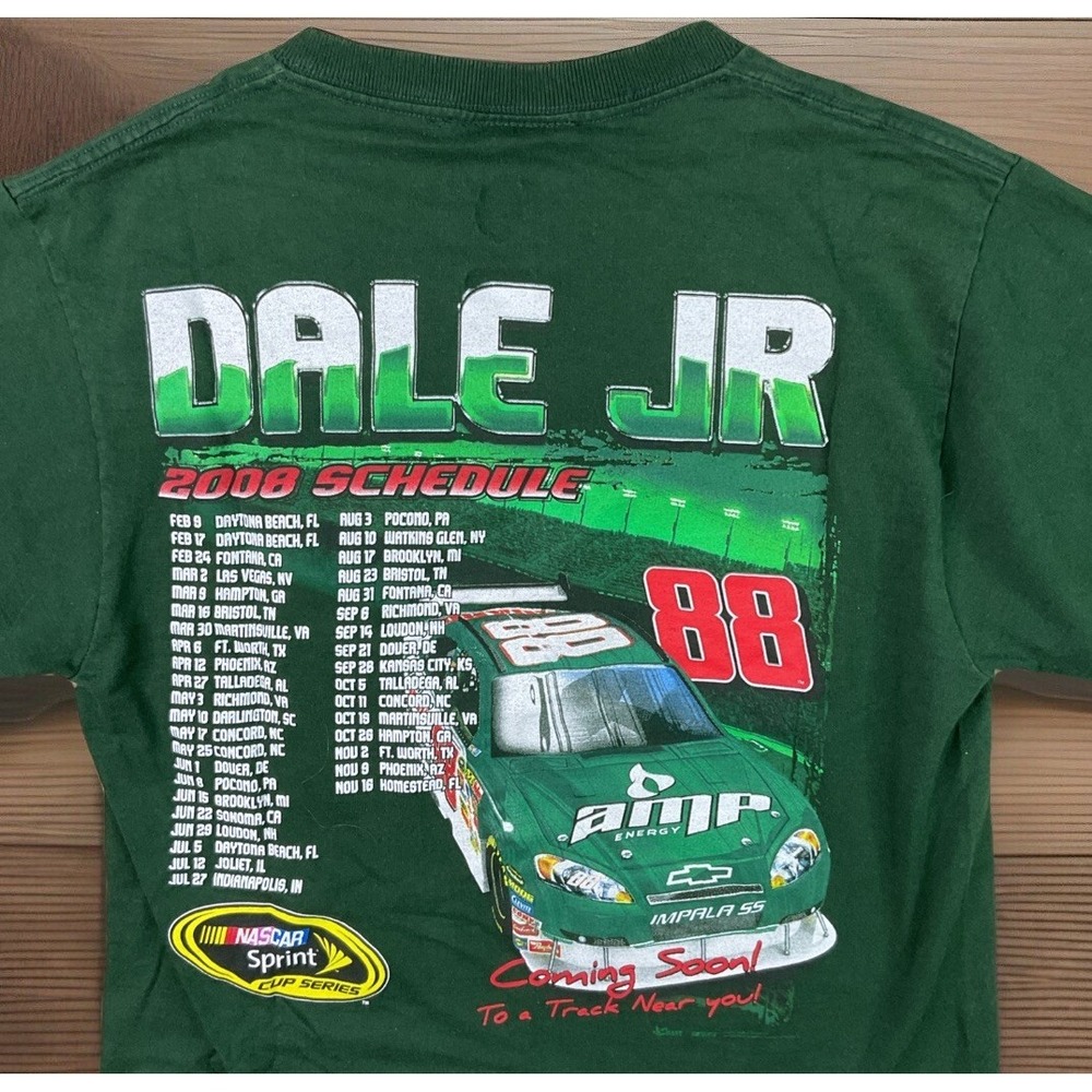 Chase Dale Earnhardt Jr NASCAR Mens S T-Shirt Amp Energy Impala SS Green Vintage